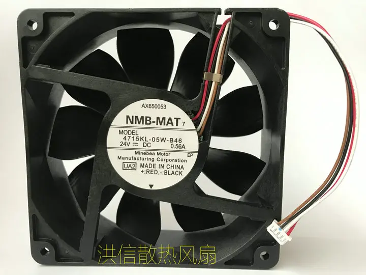 

Бесплатная доставка, оригинальный телефон, модель 12038 4715KL-05W-B46 DC24V 0.56A, четырехпроводной инверторный вентилятор