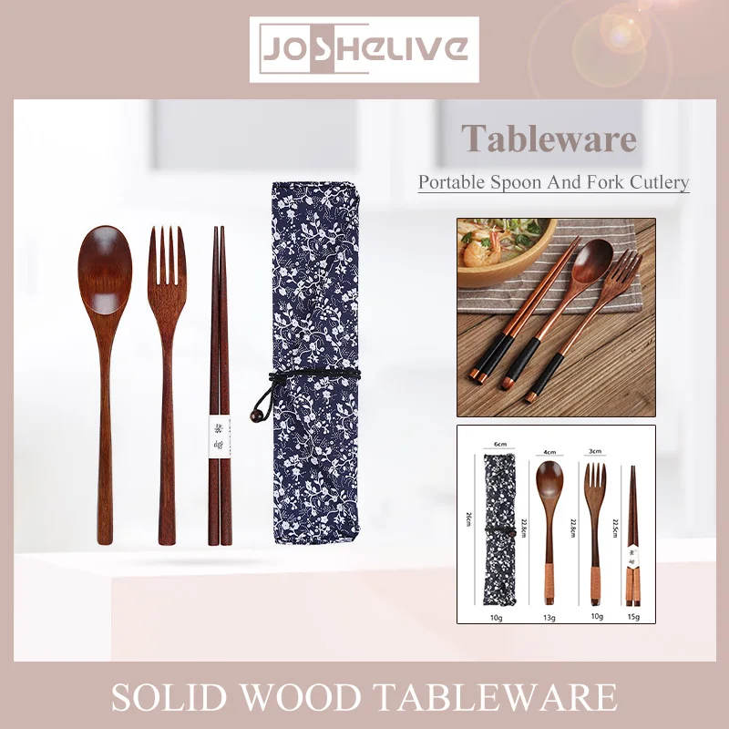 Wooden Spoon Fork Chopsticks Cutlery Set Storage Bags Japanese Style Lunch Utensil Case Reusable Ooden Travel Cutlery Cutlery Set Picnic Cutlery Set Picnic Tableware Camping Cutlery Set Wooden Cutlery Set
