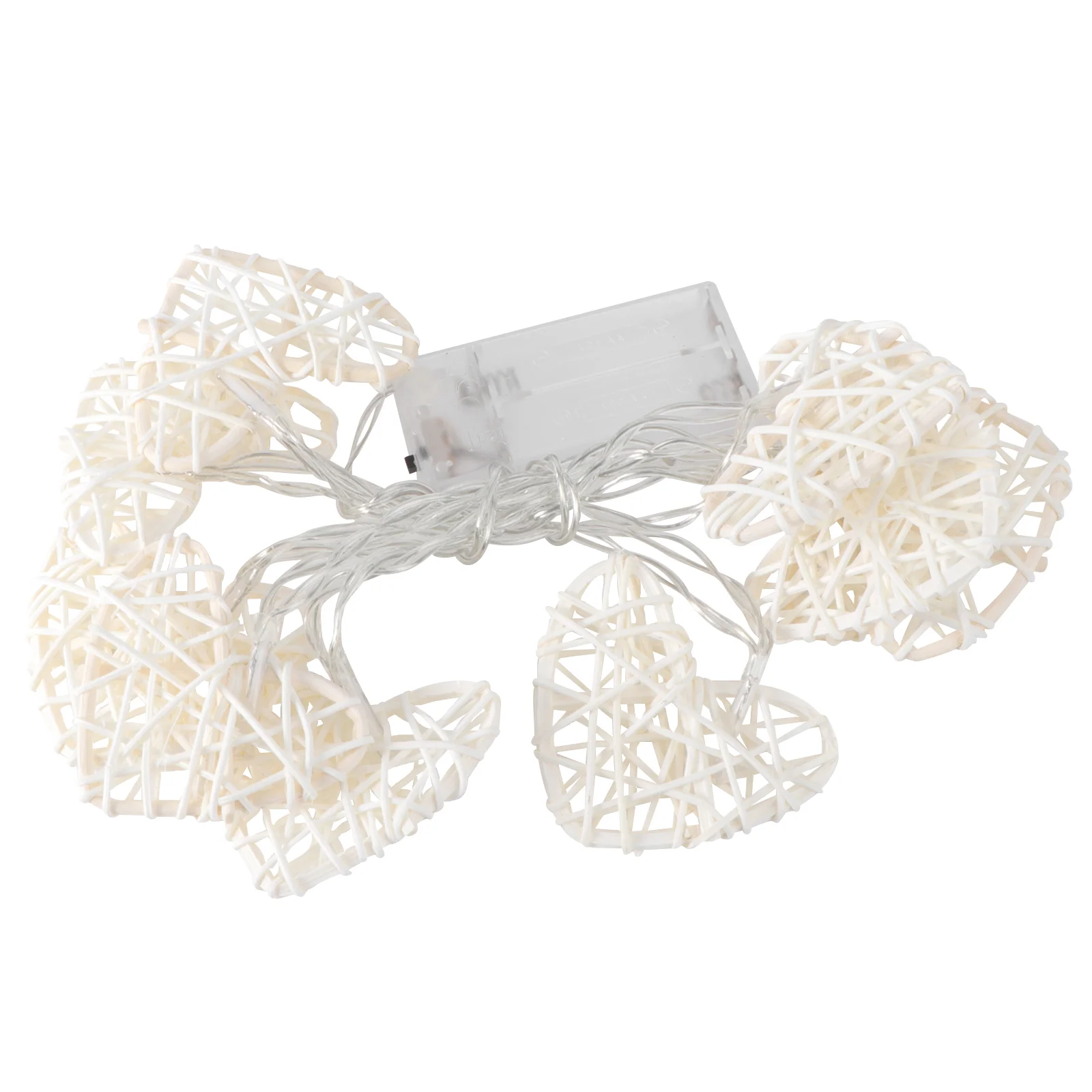 

Romantic String Lights 10 LED Rattan Heart Shape Ball Christmas Fairy Lights for Party Gardens Rope Lights for Birthday Wedding