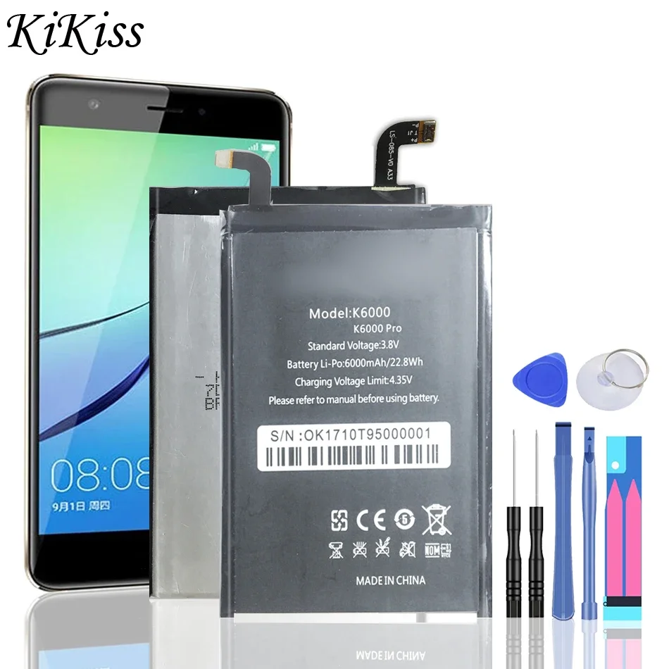 

Сменный аккумулятор для Oukitel K6000 Pro, K6000Pro, 4G LTE, MTK6753, 5,5 дюйма, инструменты