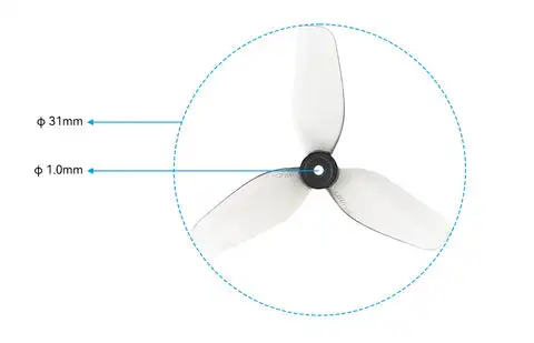 HQ 31mm Ultralight 3-Blade Propellers (1.0mm Shaft)