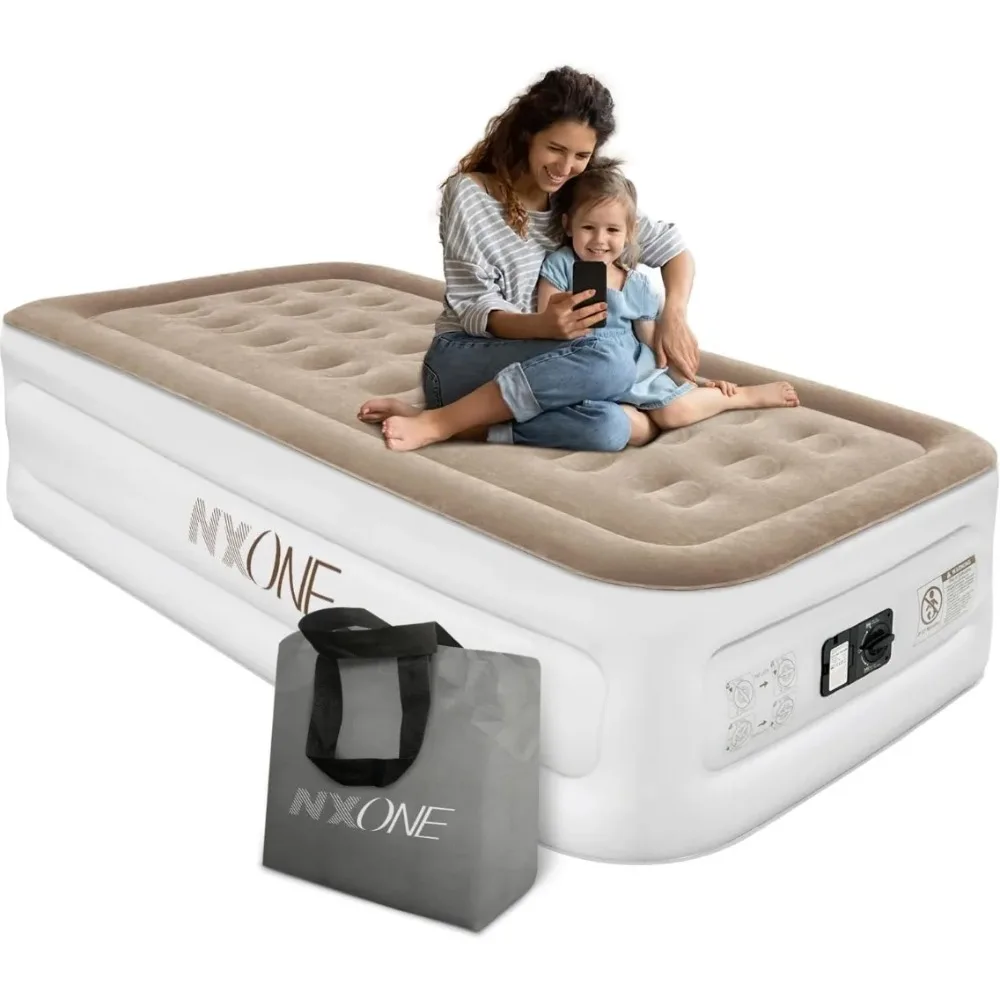 

Air Mattress,Inflatable Single Airbed Luxury Double High Self Inflation Deflation Twin Air Mattress with Electric Built-in Pump