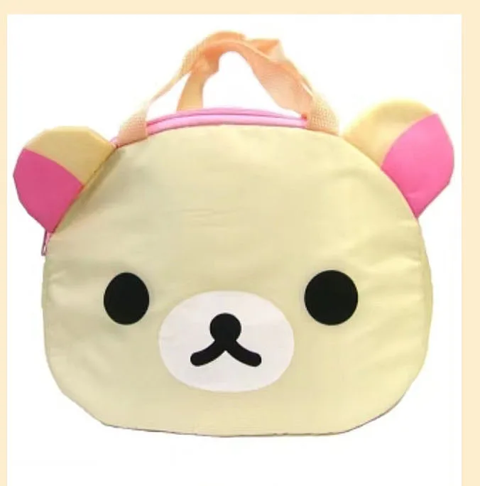 حقيبة غداء على شكل دب مريحة بقاعدة عريضة عازلة للحرارة، حقيبة غداء يابانية الطراز لطيفة محمولة باليد، حقيبة بينتو للتخزين وال...