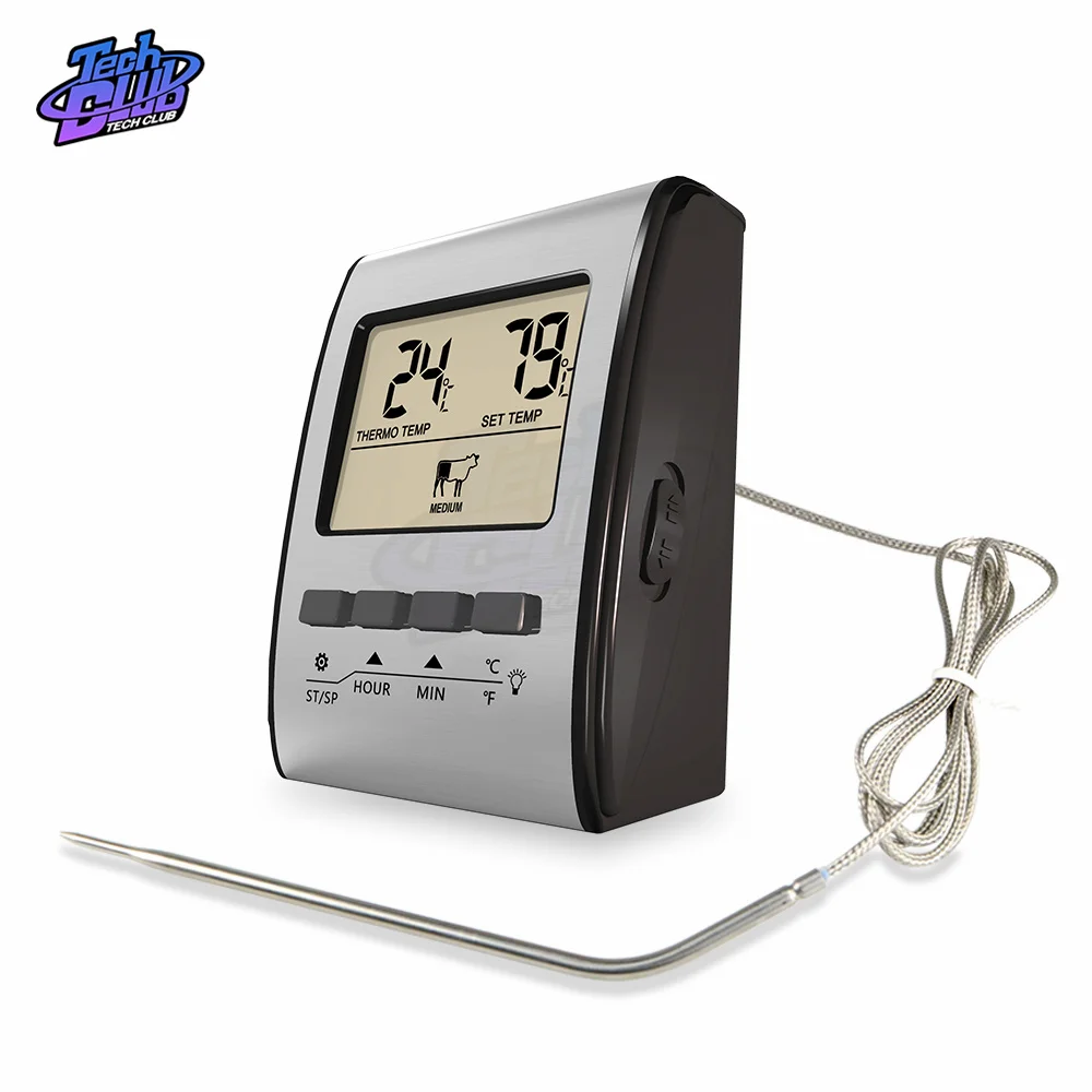 

BBQ Thermometer Meter Meat Kitchen Cooking Oven Food Stainless Steel Probe Temperature for Grill Timer Kitchen Supply