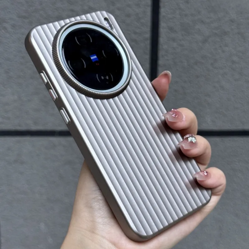 Titanium Glossy Corrugated Stripe Anti-Fingerprint Slim Back Case Cover