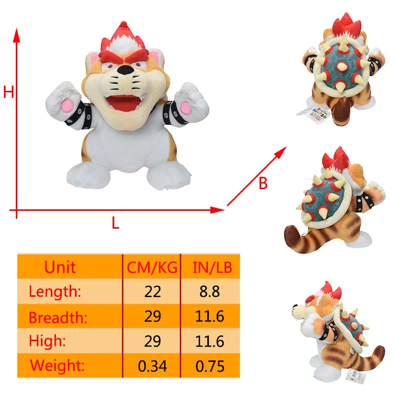 thumbnail image 1 of Juguetes de peluche de Bowser, Koopa, Mario, Bowser Jr., Mario Bros, figuras de anime, Fury King, dinosaurio, tortuga, muñecos de peluche suaves, regalos de Halloween, 1 of 5