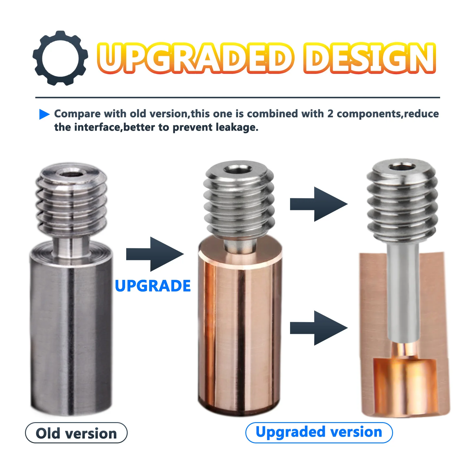 V6 Bimetaal Heatbreak Koper Titanium Upgrade Keel Voor Artillerie Sidewinder X 1X2/Genie, Genie Pro 3d Printer E3d V6 Keel