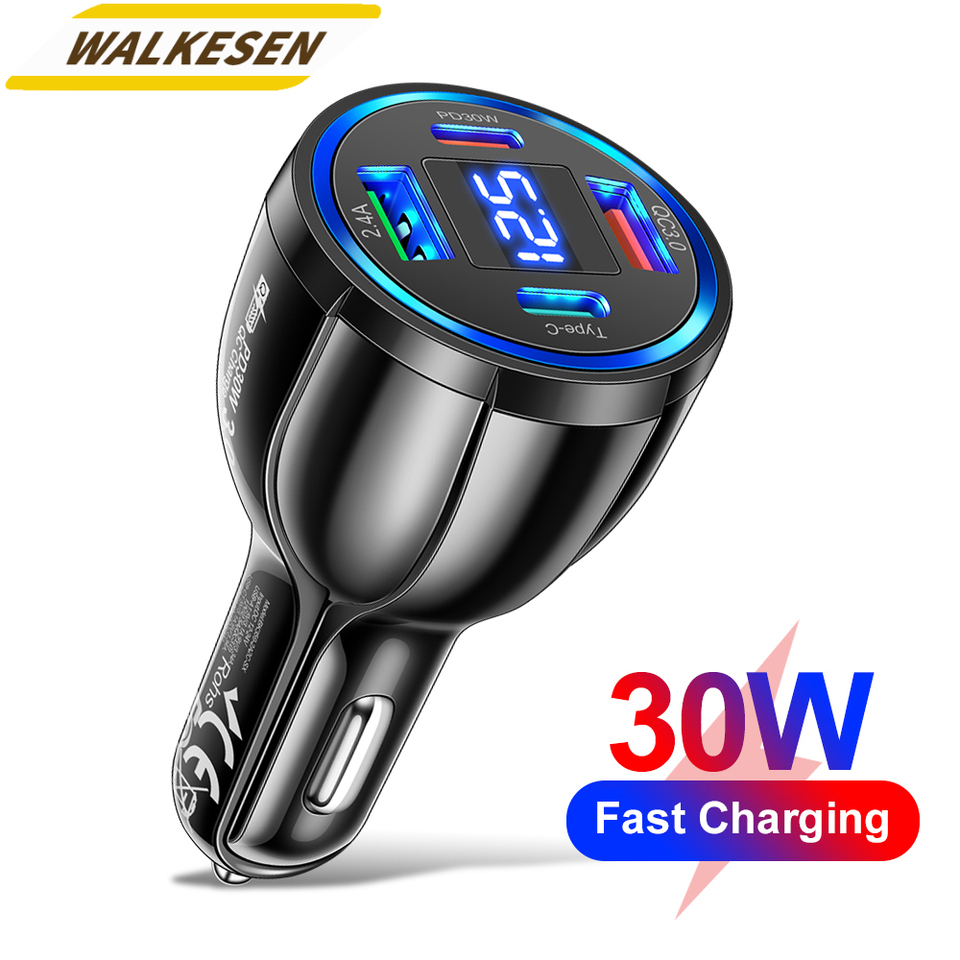 30W Type C USB Mini Car Charger Fast Charging For iPhone 15 Xiaomi 14 Samsung Huawei Quick Charge 3.0 Car Mobile Phone Charger