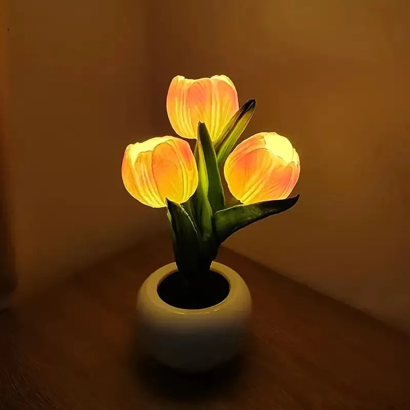 

LED tulip night light simulation bouquet decoration atmosphere lamp girl desk lamp Valentine's Day birthday gift