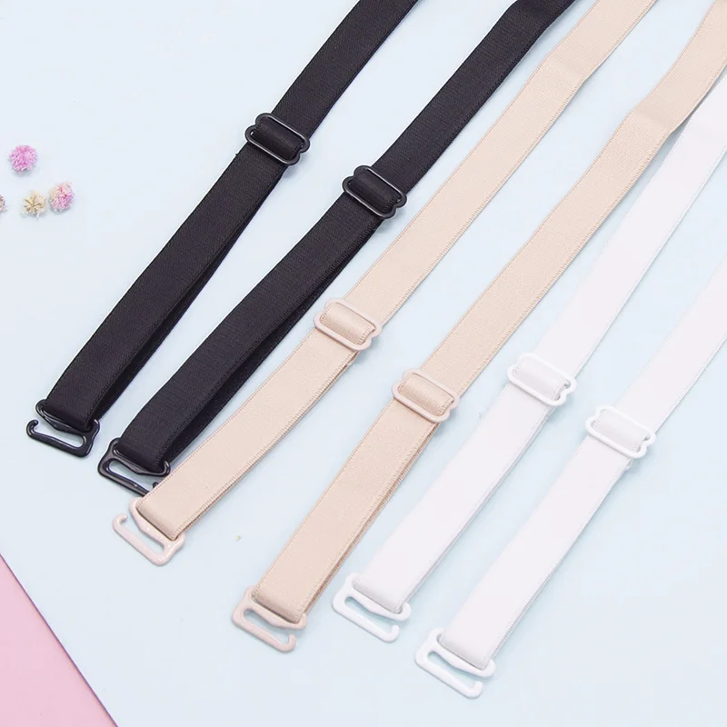 Invisible Bra Straps Women Slip Resistant Bra Straps Double Shoulder Elastic Brassiere Lady Push Up Bra Black White Invisible Lingerie Accessories