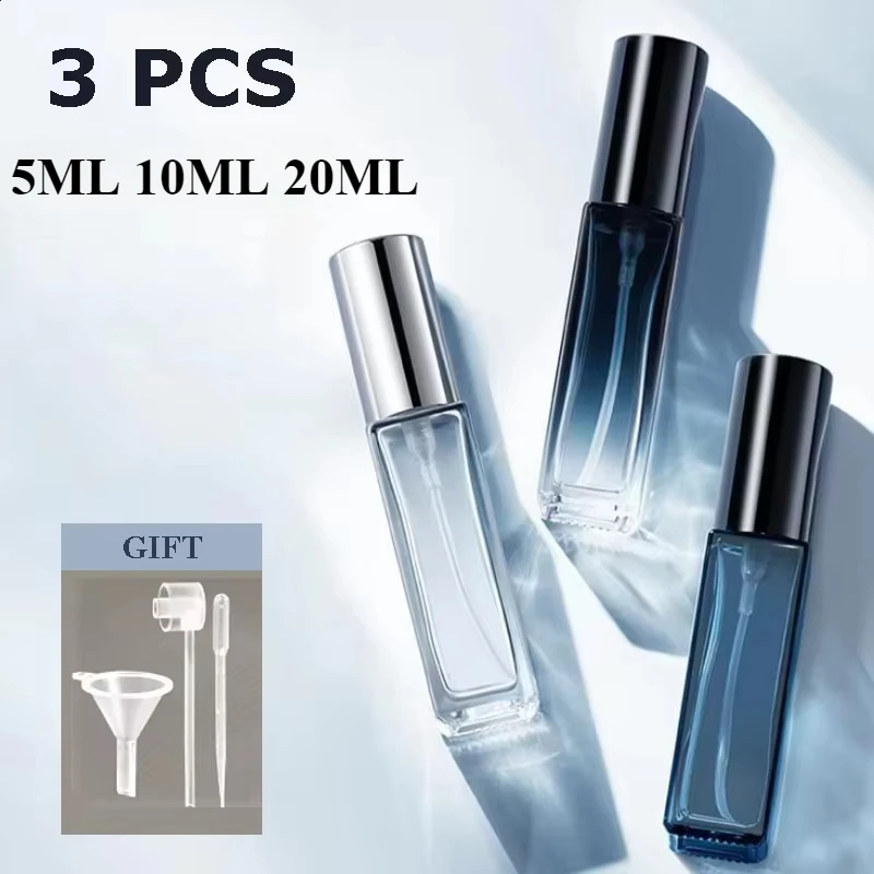 Perfume Spray Bottle Empty Glass Atomizer Travel Cosmetic Bottl Sample Vials Refillable 3PCS 10ml 20ml