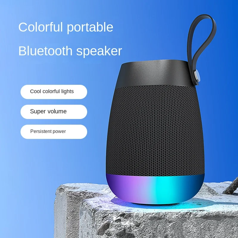 

New Wireless Bluetooth Speaker Small Audio Subwoofer High Volume Outdoor Fabric Waterproof Cylindrical Portable