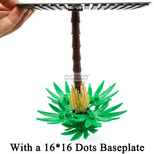 Marumine MOC Bricks Tree Set 205PCS with Plate Model Building Kit Blocks Plant Accessories Grass Parts Decoration Scene Toys 5
