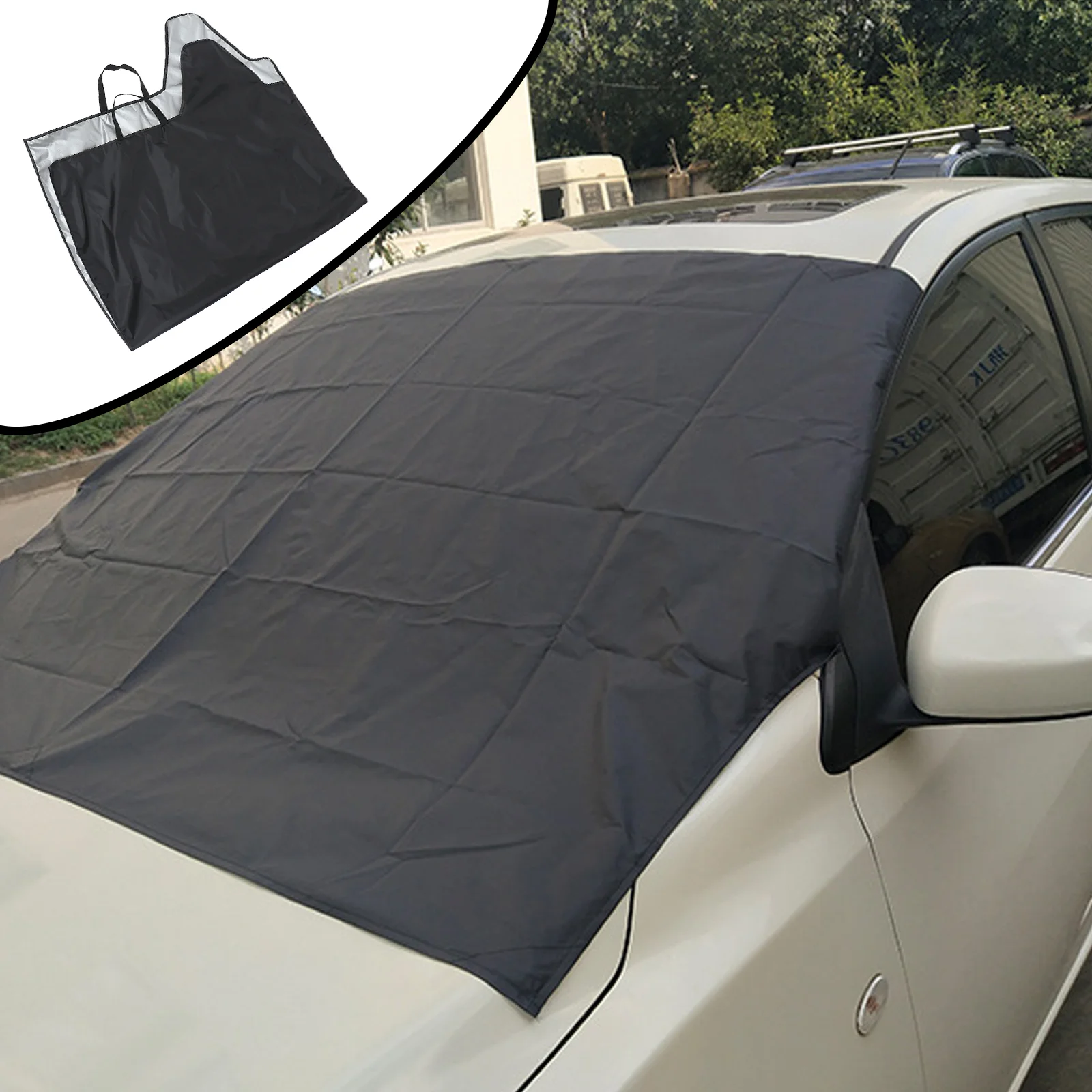 

Sun Shade Car Sunshade and Snow Shield Cars Front Winter Frost Ice Cover Silver Coated Cloth Window