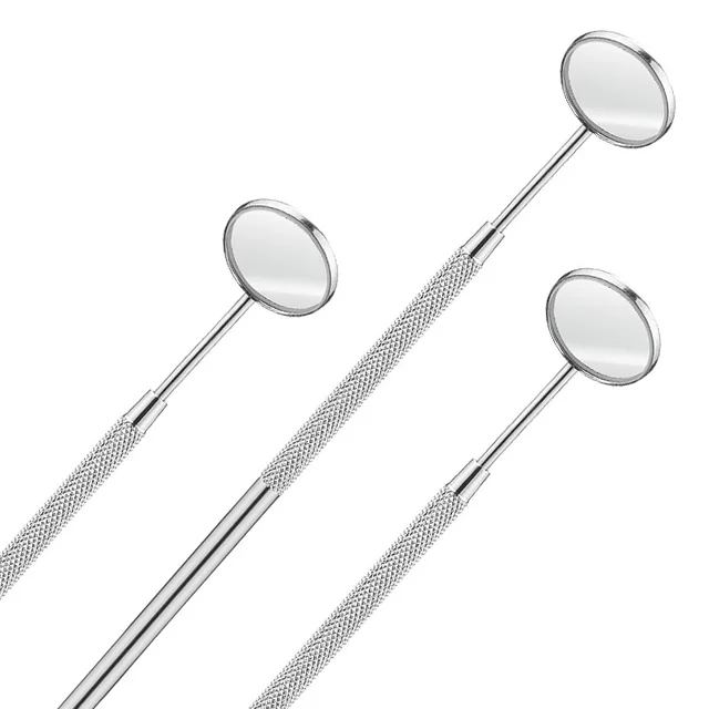 Miroir buccal de laboratoire dentaire en acier inoxydable, 16cm, outil de soins d'hygiène buccale, clinique de dentiste détachable, miroir d'inspection de blanchiment des dents 2