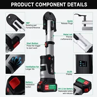 Kit d'outils de sertissage électrique Podofo V15/V22/V28 avec 3 mors de pressage, jeu d'outils pour tuyaux en cuivre, force maximale 64kN, pinces hydrauliques pour plombiers professionnels 3