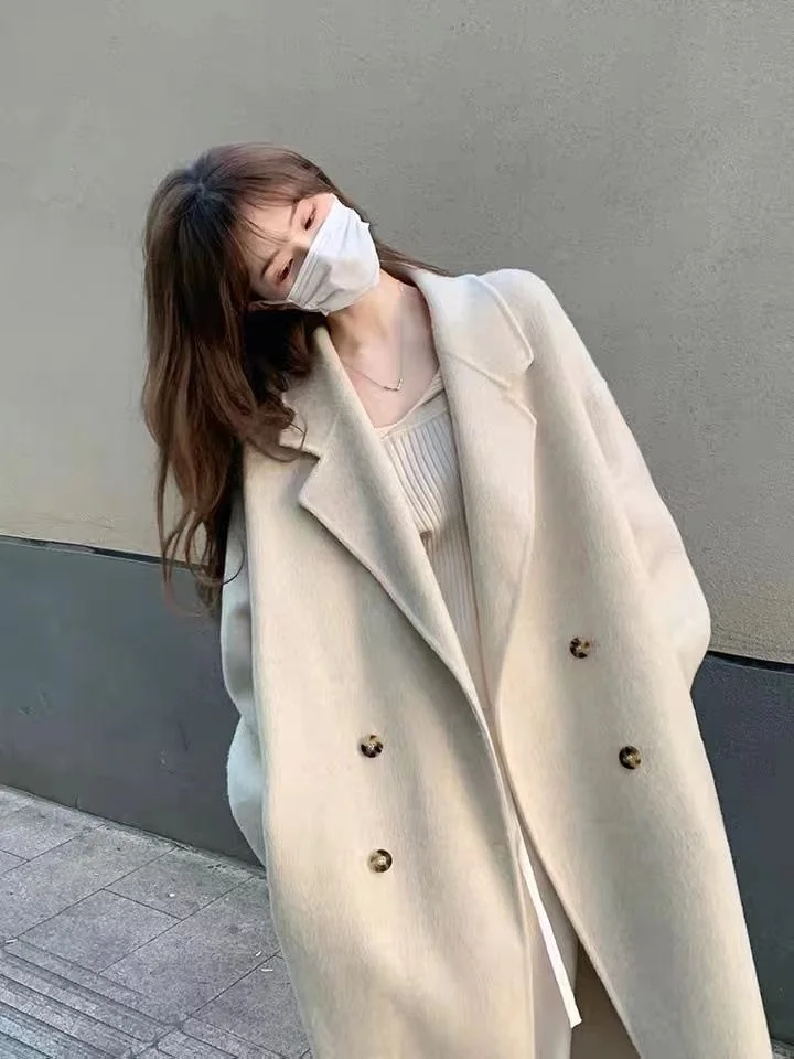 

Autumn and winter new cashmere wool coat women's coat long MM