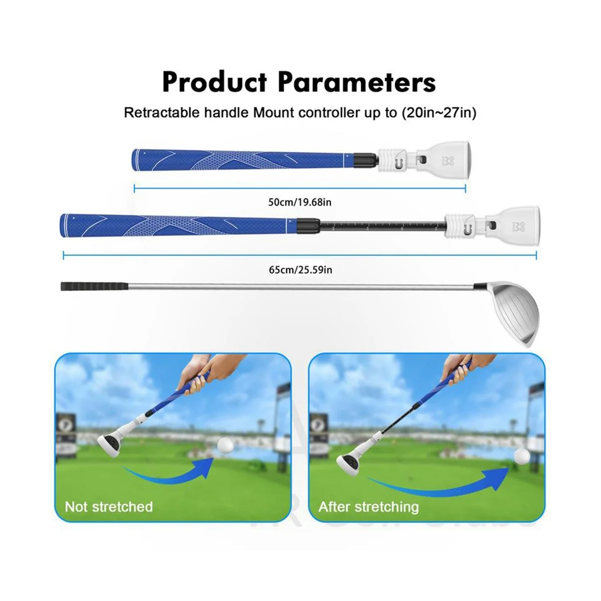 

Адаптер VR для гольф-клуба, приспособление для игрового контроллера VR, выдвижные ручки, рукоятка для Oculus Quest 2, аксессуары