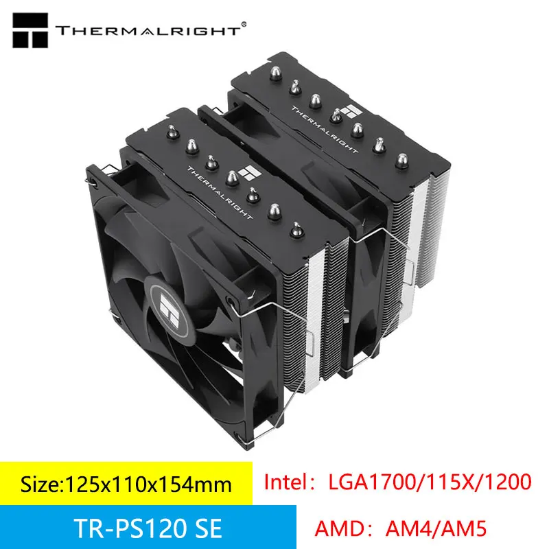 

Thermalright PS120 CPU air-cooled radiator 7 anti-gravity heat pipes dual towers and dual fans support LGA1700/115X/1200/AM5/AM4