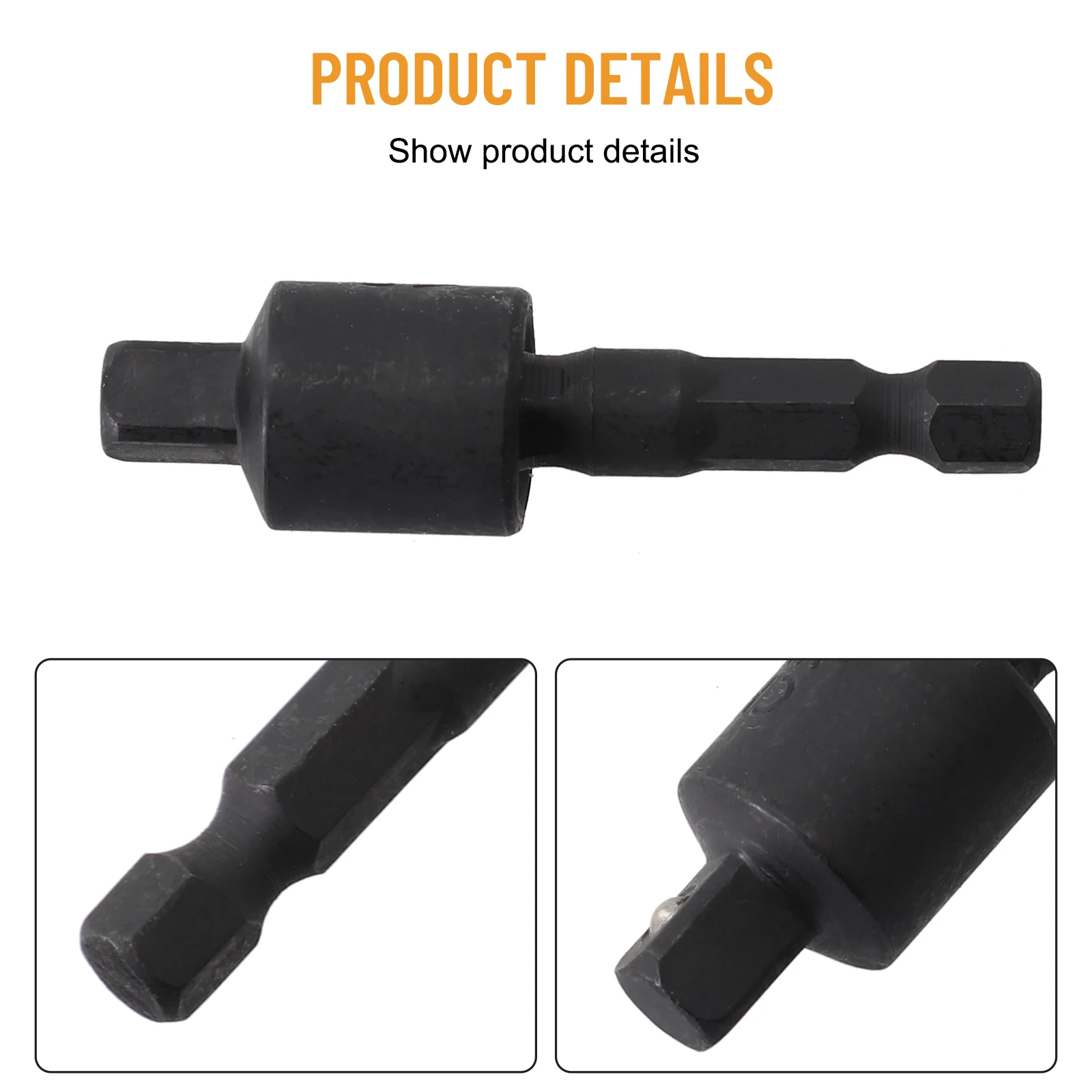 

1 4 3 8 and 1 2 inch Socket Adapter for Driver 360 Rotatable with Hex Shank to Square Socket Drill Bits Extension