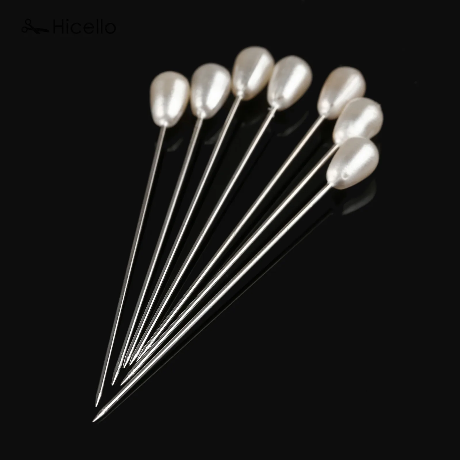 Hicello 144pcs Sewing Pin, White Pearl Head Pins, Dressmaking Pins for Fabric Weddings Corsage Florists 55mm/2.17inch