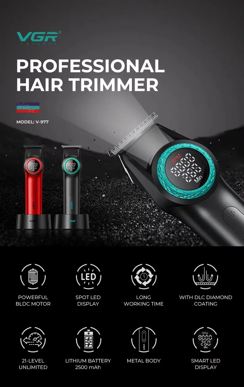 Trimmer Professional Hair Cutting Machine Cordless Hair Clippers Barber Electric