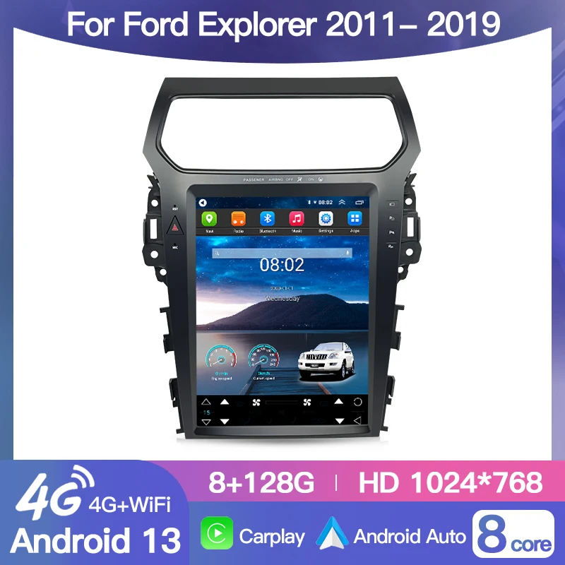 For Ford Explorer 2011- 2019 Android Car Radio Stereo Tesla Screen Style Multimedia Player Carplay Auto WIFI DSP GPS Navigation