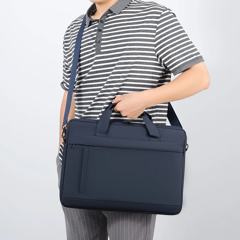 Men's Briefcase, Minimalist Business Shoulder Bag, Men's Messenger Bag, Large Capacity Office Tote, 14-inch Laptop Bag - 3