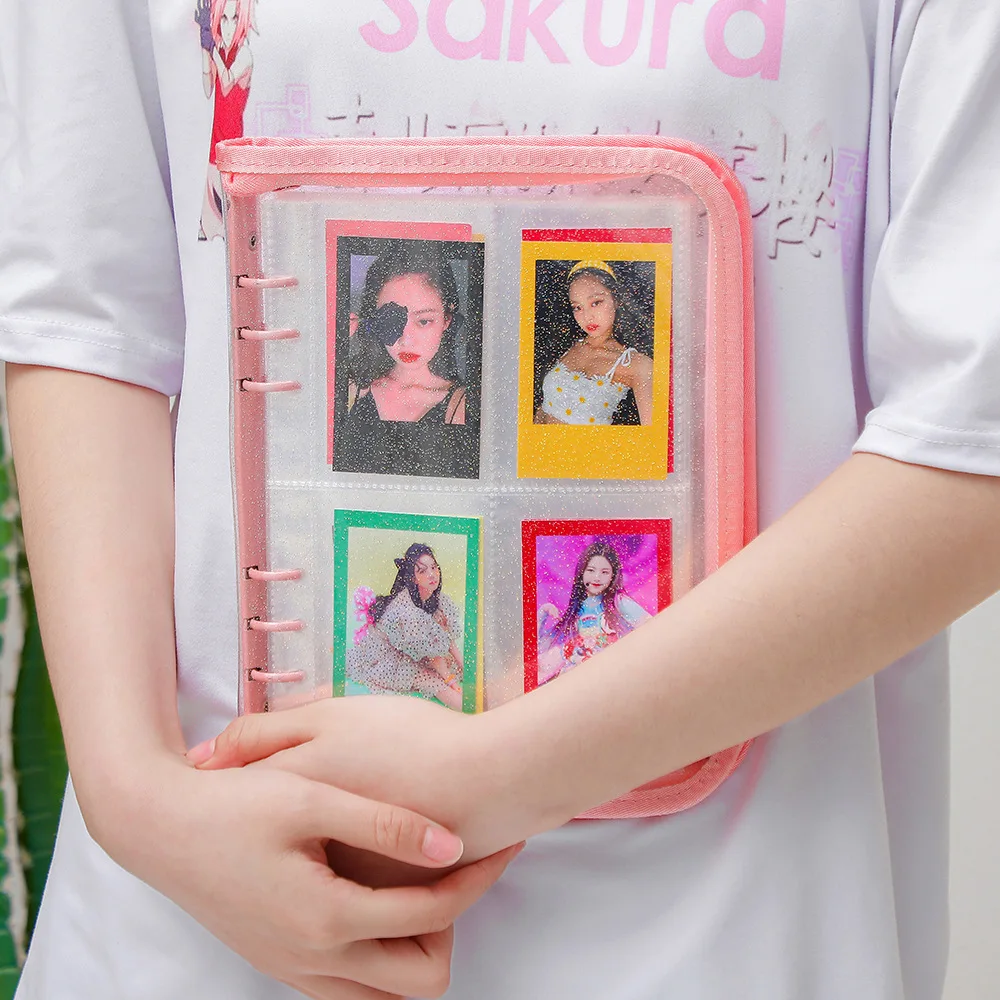 SKYSONIC A5 Zipper Binder Collect Book Refill Organizer DIY Journal Dairy Transparent Photo Album Organizer Stationery Supplies 6
