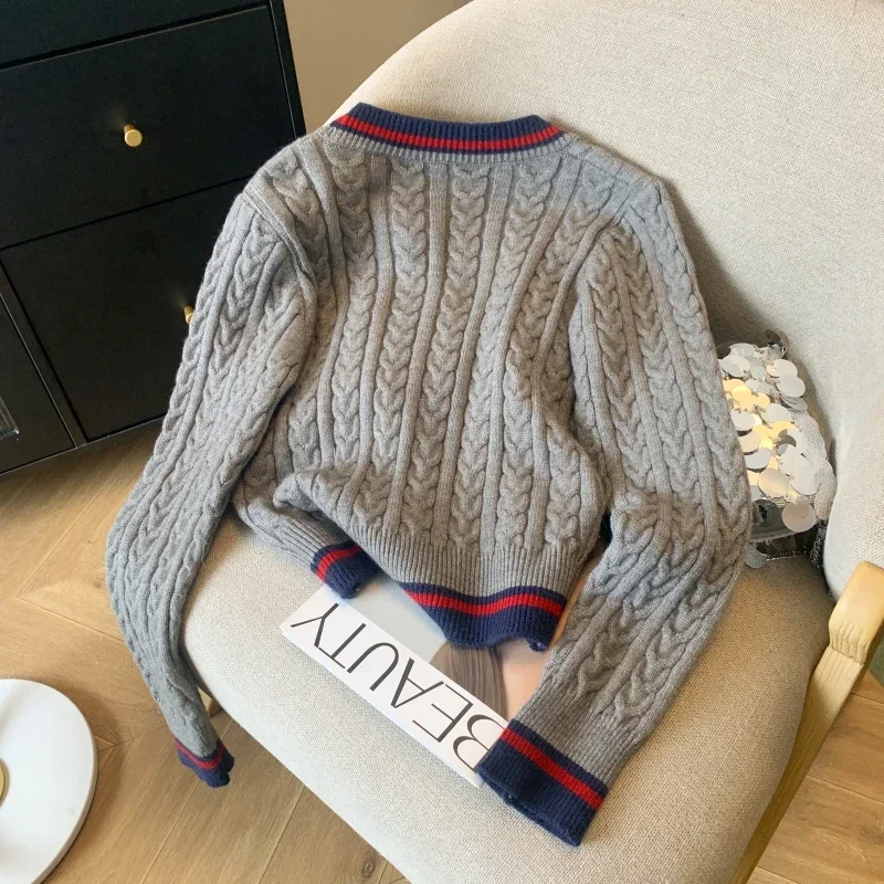 Fashion Knitted Cardigan Women V-Neck Pullover Warm Knitwear Jumper Clothes Casual Sweater Autumn Winter Kpop 2000s Aesthetic