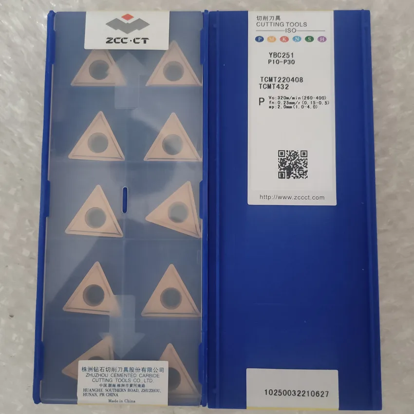 

ZCC.CT TCMT220408 YBC251/TCMT220408-HR YBD152/TCMT220408-HR YBM251 TCMT22 TCMT432 CNC CARBIDE INSERTS 10PCS/BOX