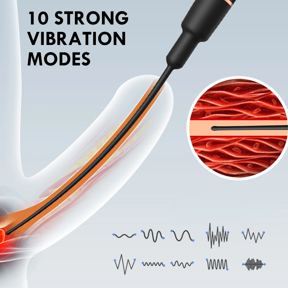 Penis Sex Toys 10 Speeds Urethral Vibrator for Men