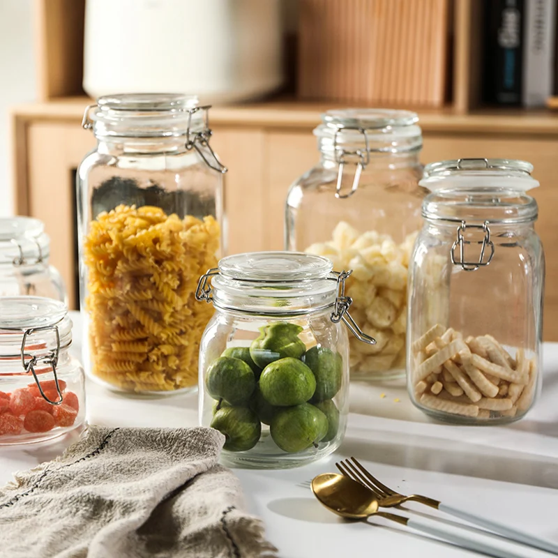 Storage Jars With Lids, Nut Jar, Dried Fruit Jar, Nut Jar, Multifunctional  Glass Jars, Sealed Snack Pot, Transparent Nut Jar, Creative Snack Jar,  Decorative Fruit Jar, Nut Container, Room Decoration, Kitchen Supplies