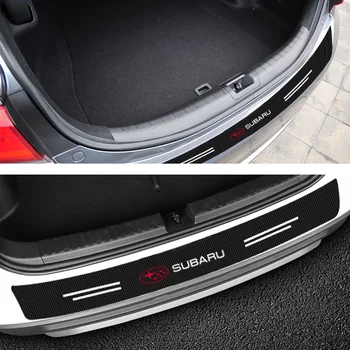 Carbon Fiber Car Rear Bumper Trunk Guard Protected Sticker For Subaru Forester impreza Outback Legacy WRC XV Car Accessories 1