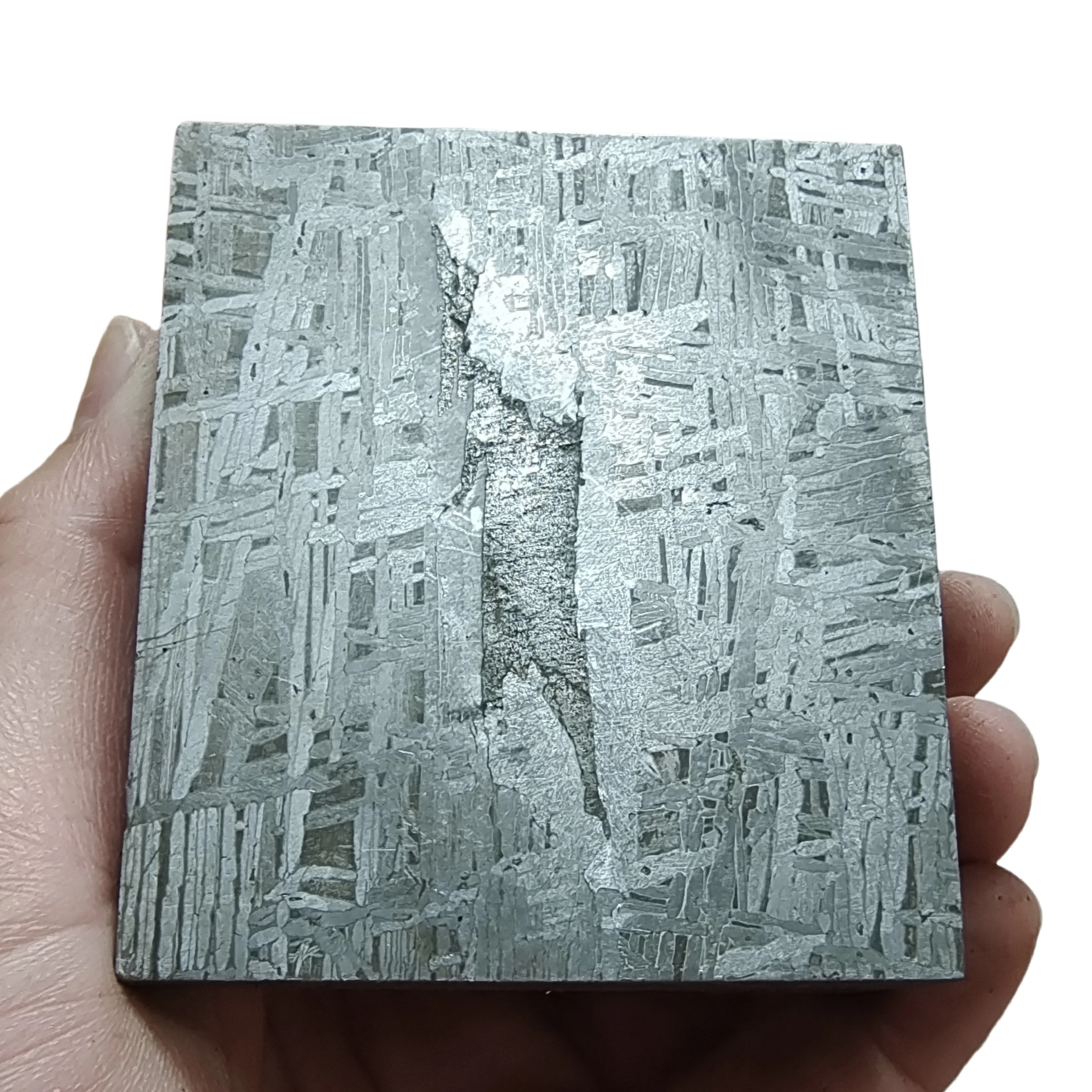 1011g Muonionalusta อุกกาบาต Slice เหล็กธรรมชาติอุกกาบาตวัสดุตัวอย่าง Meteorite Slice Collection-TC608 1