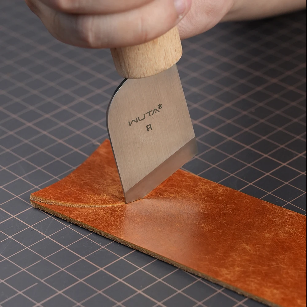 WUTA 전문 가죽 공예 커터 DIY 절단/연마/얇게 썰기/스키빙 도구 고속강 블레이드 오른손/왼손 사용 가능