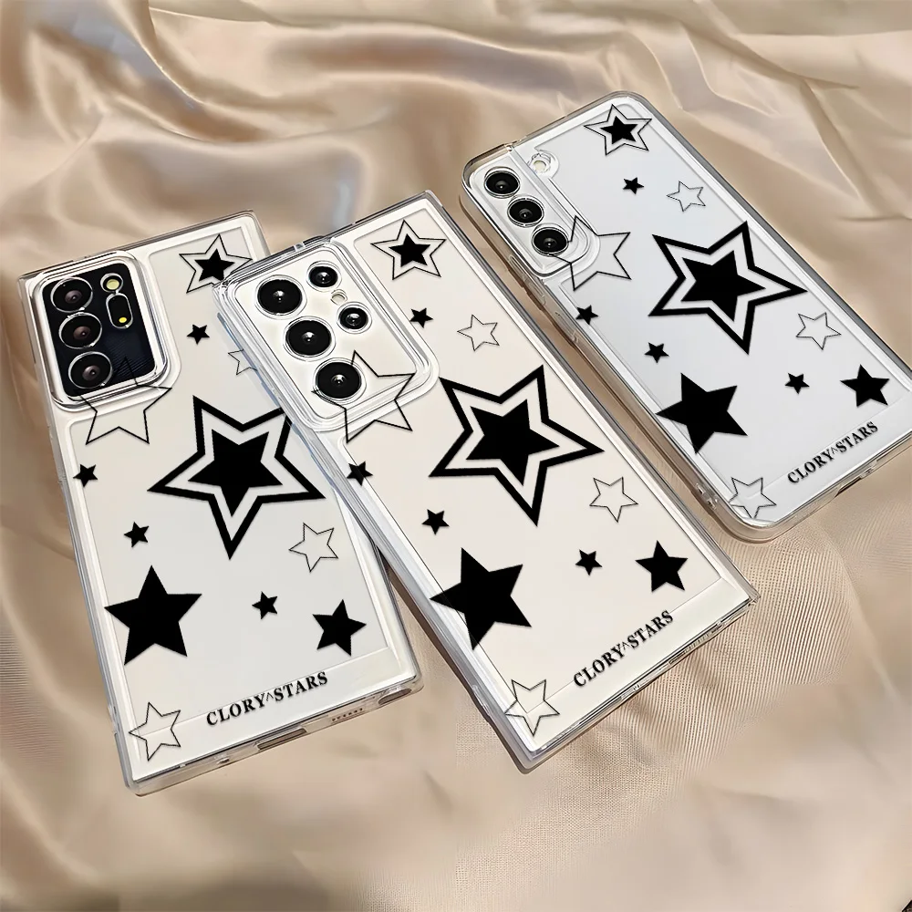 INS Star Transparent Silicone Shockproof Phone Case Cover