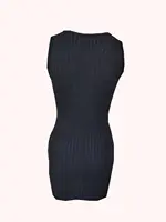 Button Front With Pocket Tank Dress  Elegant Sleeveless Bodycon Dress For Spring  Summer  Women's Clothing - Image 2