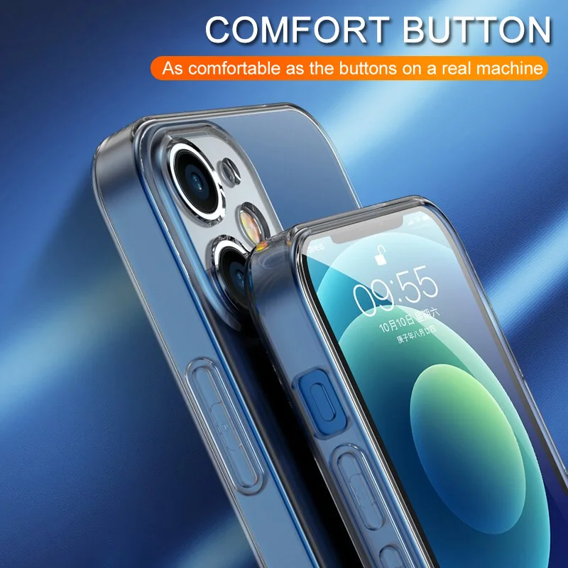 Coque de téléphone transparente en silicone souple pour iPhone, coque arrière pour iPhone 11, 12, 13, 14, 15 Pro Max, 13 Mini, X, XS Max, Poly 8, 7, 6 Plus