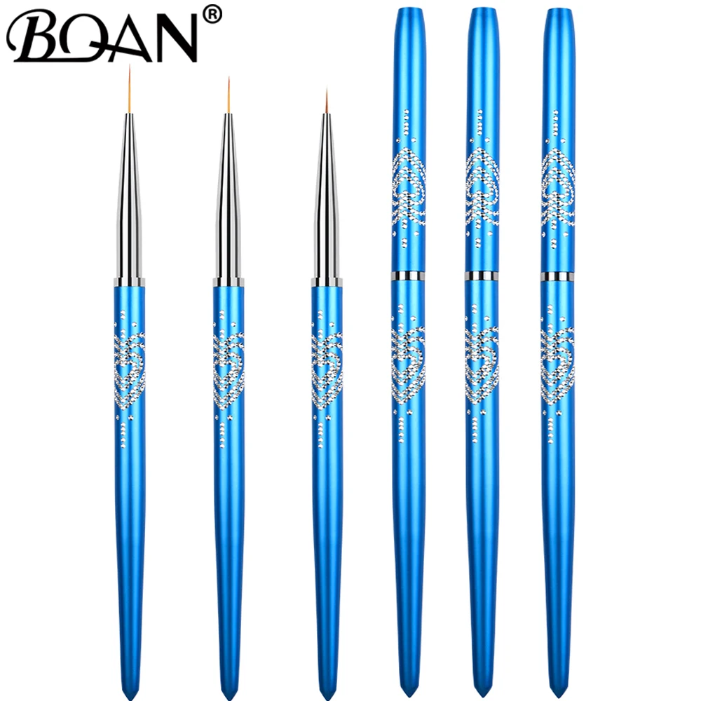 BQAN 7/9/11mm 블루 네일 아트 라이너 브러쉬 젤 네일 브러쉬 젤 매니큐어..