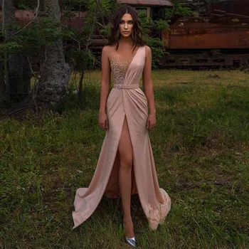 2025 Women's Long Chic Evening Dresses Satin A-line Celebrity Dress Strapless Pearls Valentine's Day Dress 1