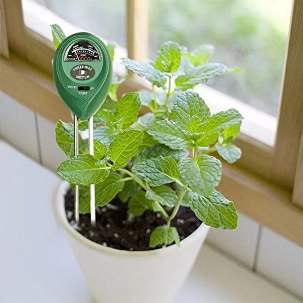 Soil Moisture Sensor Soil Moisture Meter 3 In1 Moisture Sunlight PH Meter Soil Water Acidity Humidity Light PH Test Garden Plants Flowers Moist Tester