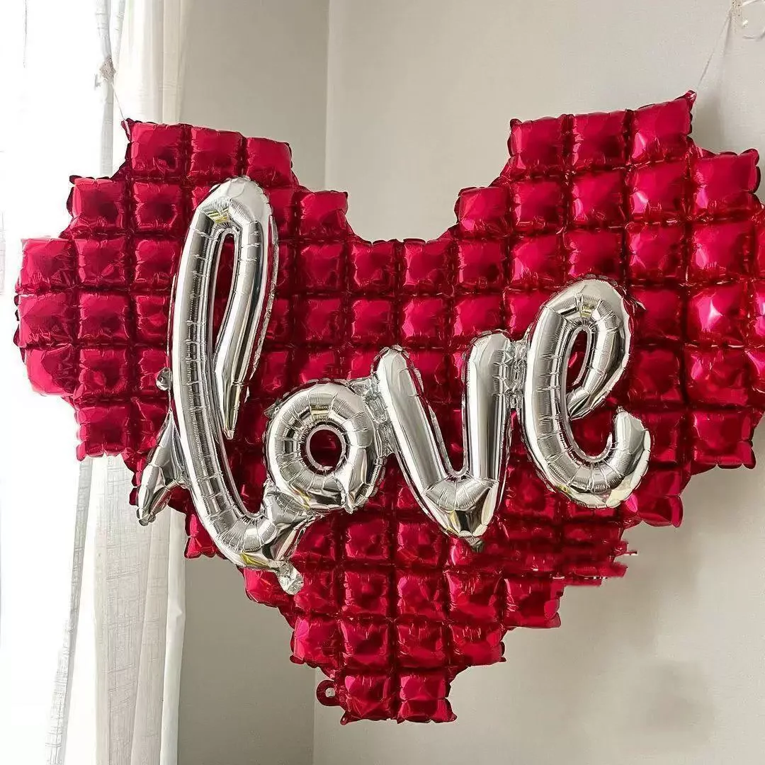 1 Stück Große Hintergrund-Wanddekoration Herz-Love-Ballons für Frauentag, Valentinstag, Königinnentag, Hochzeit, Heiratsantrag