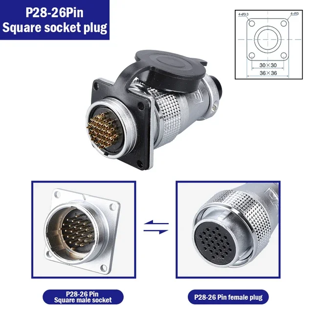 Connecteur Rond Aviation SD28 28mm 12 Broches (12P) Imperméable - Uxcell - Neuf