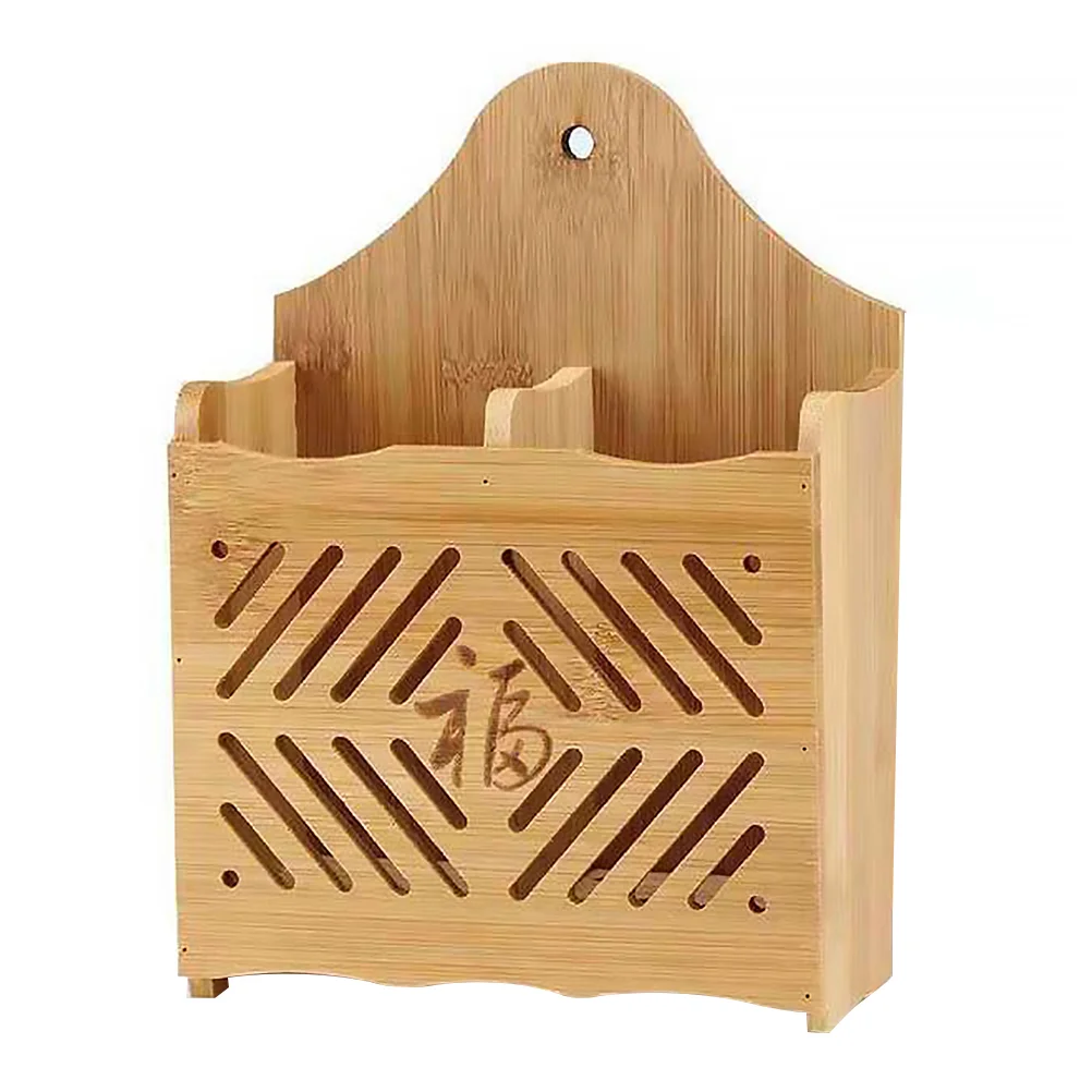 

Drain Chopsticks Holder Kitchen Utensil Countertop Bamboo Multifunction Flatware Organizer