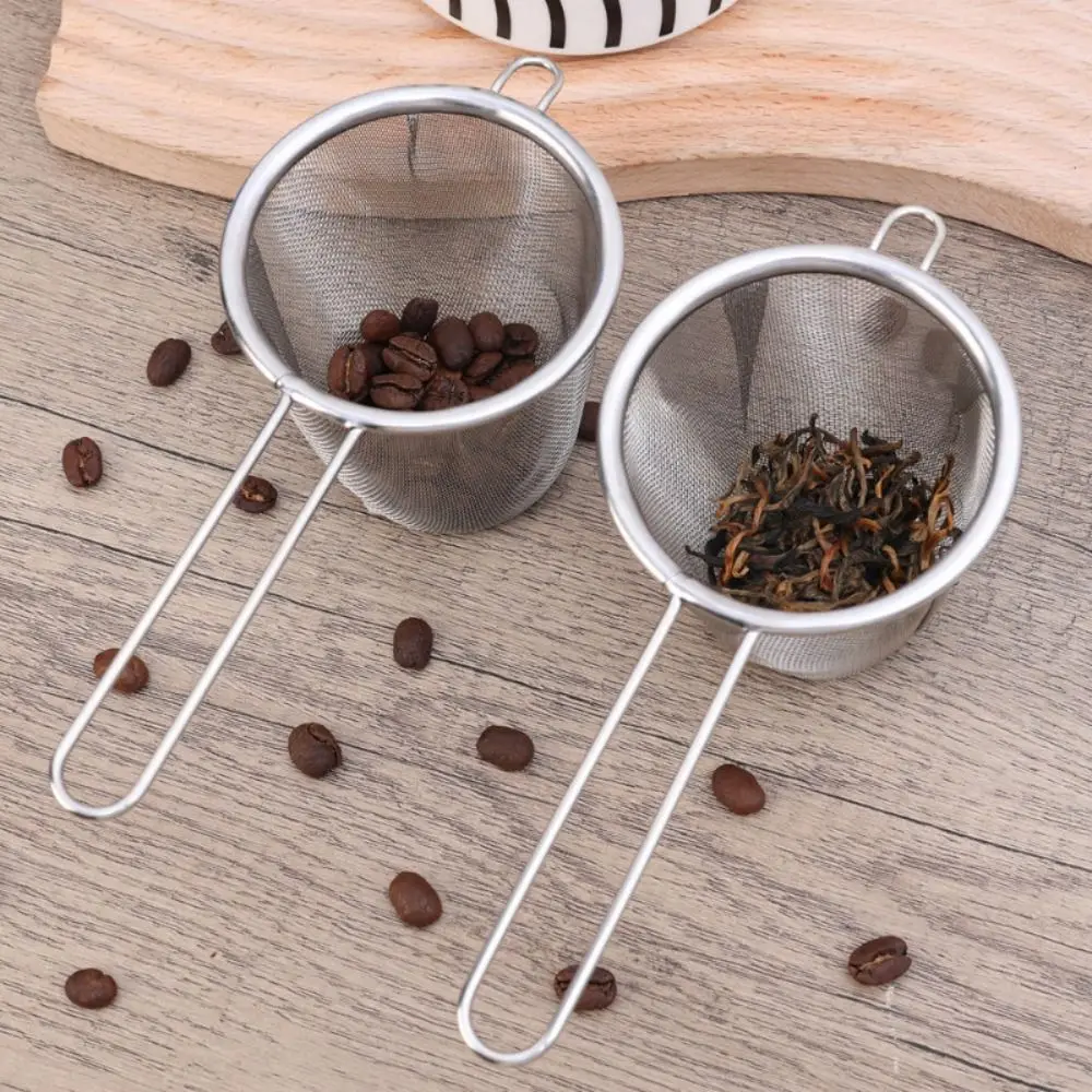 Extra Fine Mesh Stainless Steel Tea Strainer Loose Leaf Tea Diffuser Prevents Burns Filters Spices Kitchen Tool