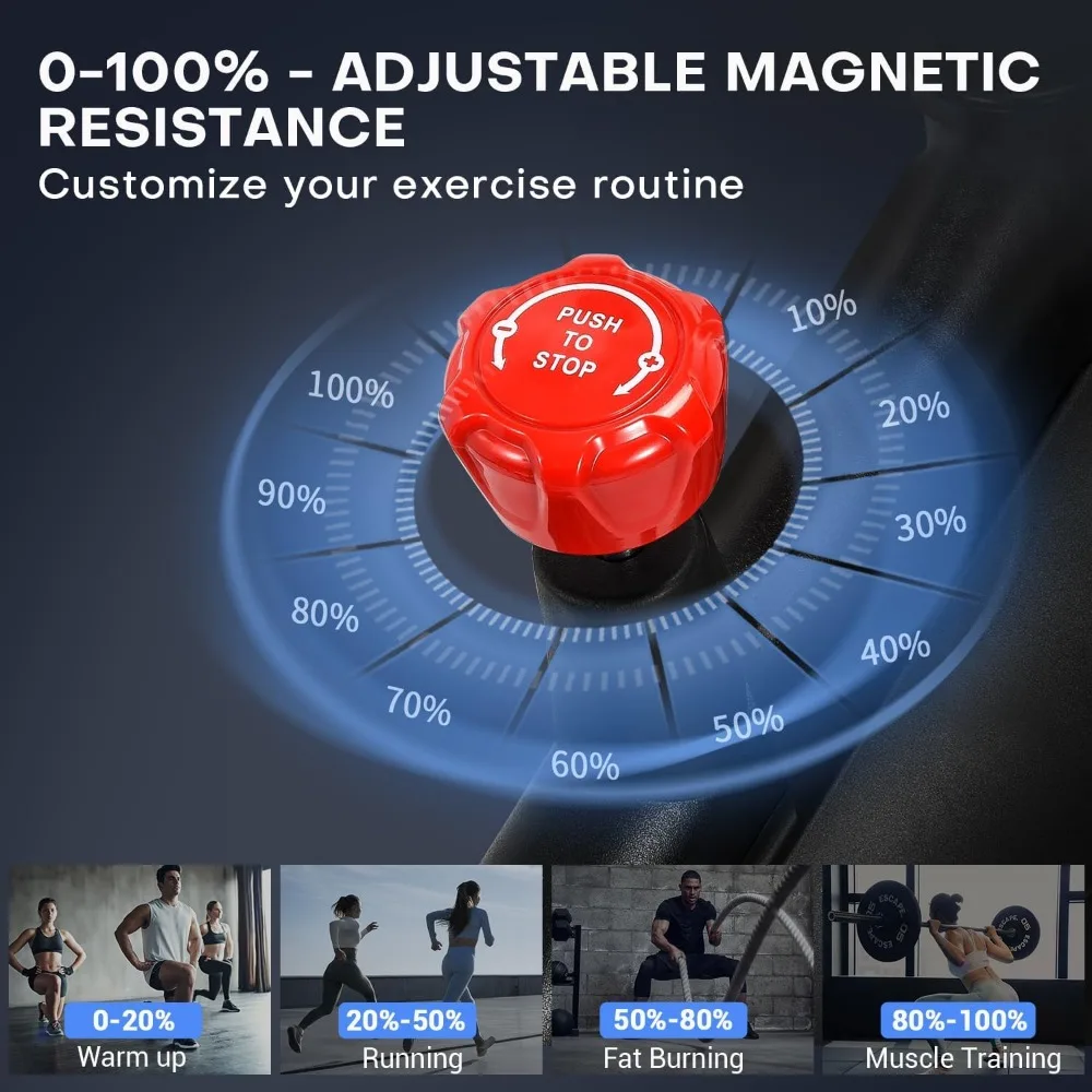 Exercise Bike, Near Silent Magnetic Resistance Stationary Bike, Indoor Cycling Bike with Comfortable Seat Cushion 5