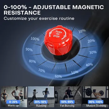 Exercise Bike, Near Silent Magnetic Resistance Stationary Bike, Indoor Cycling Bike with Comfortable Seat Cushion 5