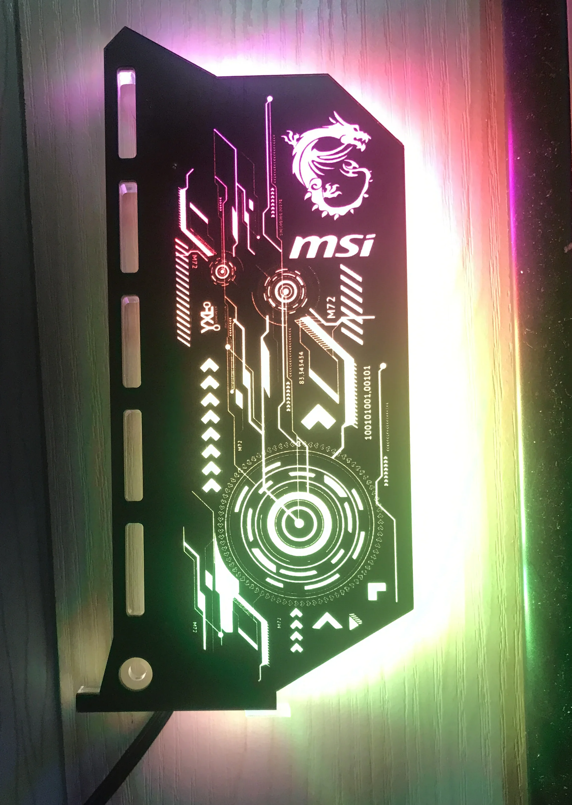 Personalizar Suporte Vga para Gpu Suporte Mod Titular Placa de Vídeo 12v 4pin 5v 3pin Molex Aura Sync Diy - Imagem 4