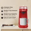 NWE Single Serve Coffee Maker for Cpausle and Coffee Ground, Single Cup Coffee Machine, Auto Shut Off, Red 2